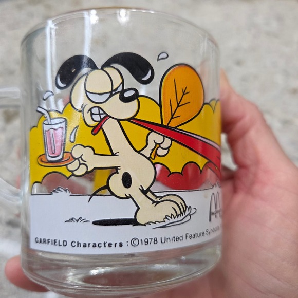 McDonalds Garfield Glass 1978 Vintage Collectible Cartoon Character - Picture 2 of 8